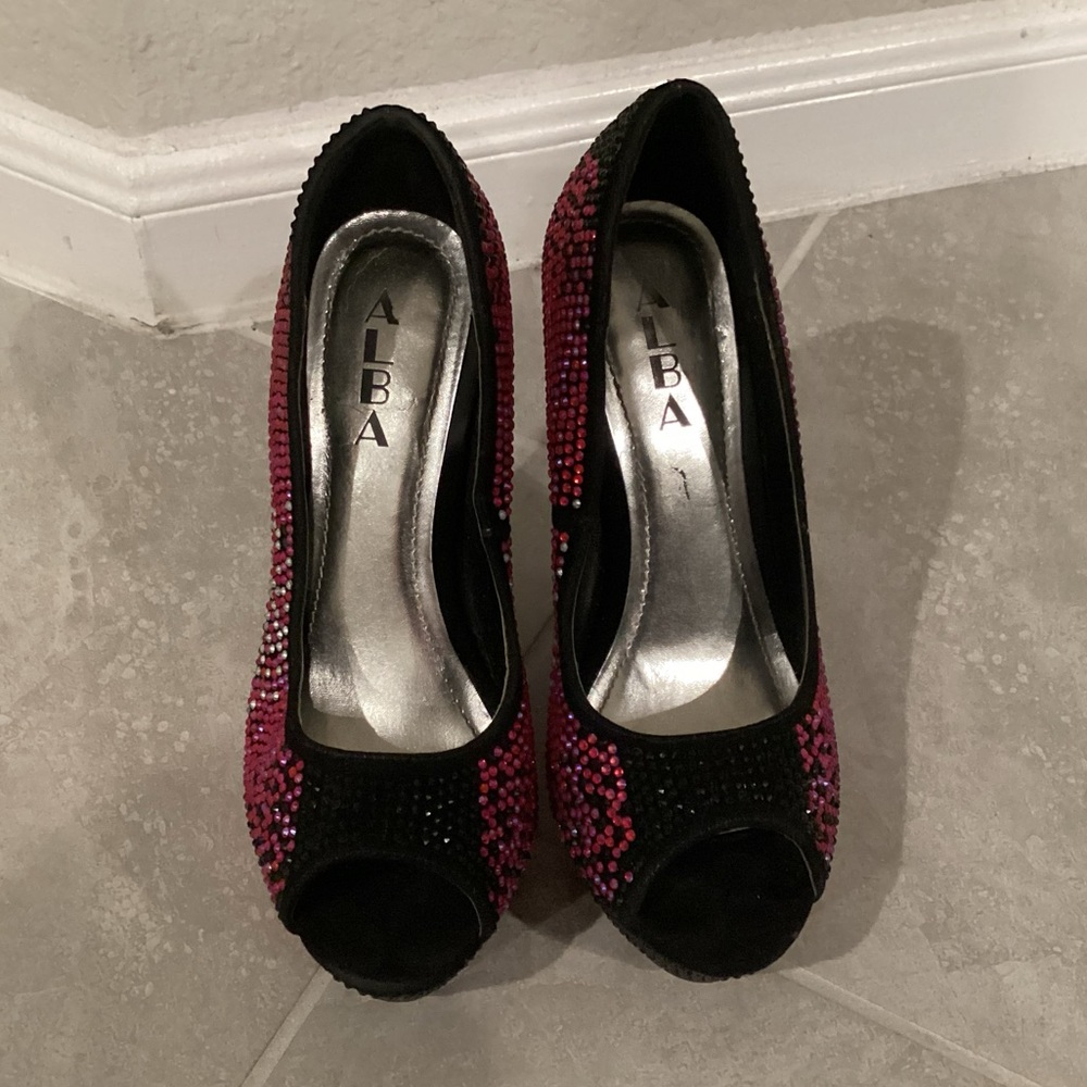Alba Rhinestone Woman’s Wedges - Picture 6 of 10